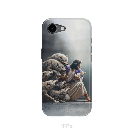 Jesus Protects The Lamb From Wolves Phone Case iPhone 17e / Tough Case
