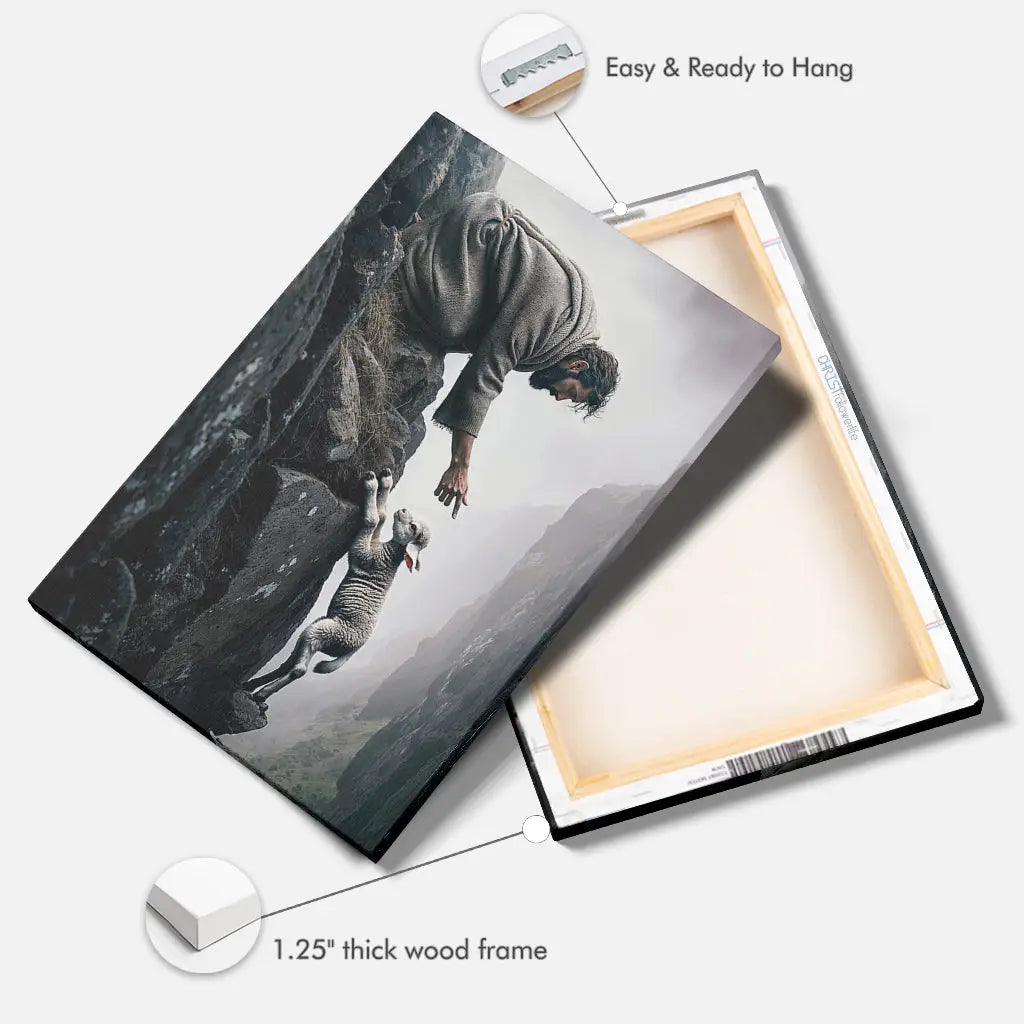 Jesus Reaching for a Lost Sheep Canvas Print