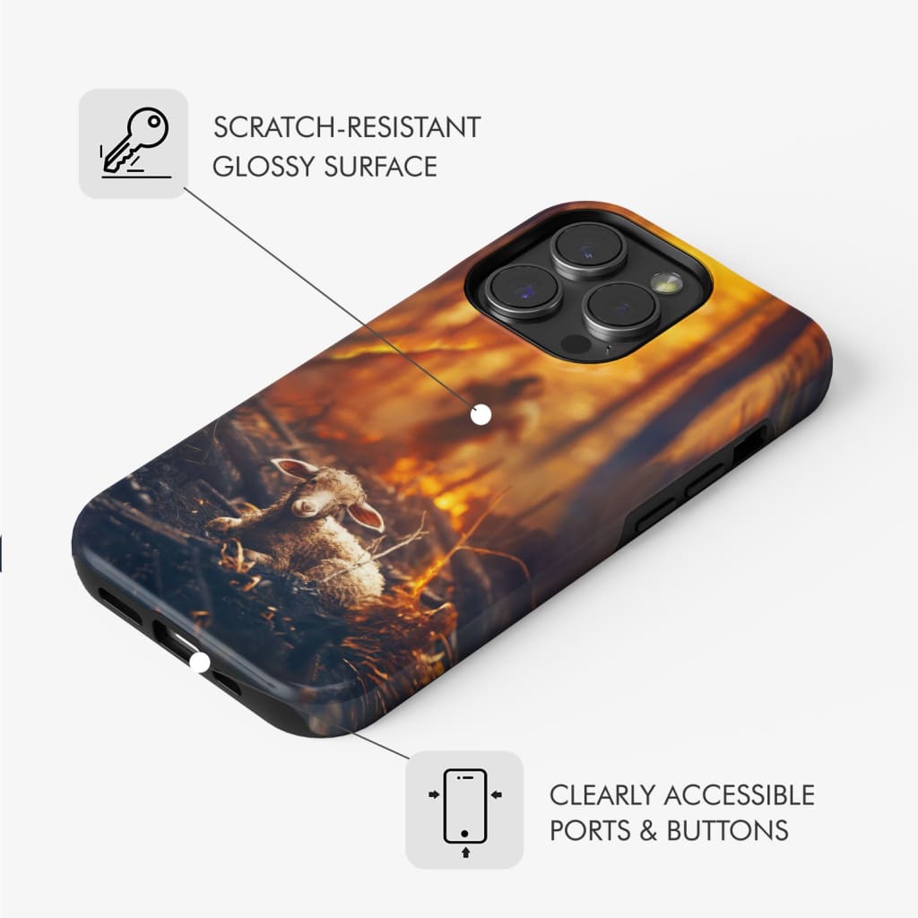 Jesus Rescues Lamb in the Fire Phone Case