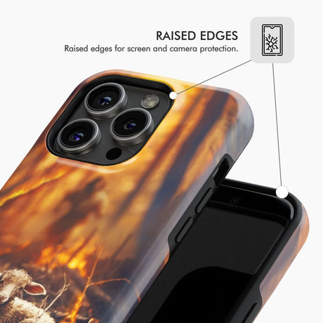 Jesus Rescues Lamb in the Fire Phone Case