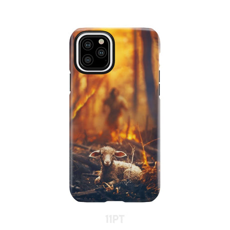 Jesus Rescues Lamb in the Fire Phone Case iPhone 11 Pro / Tough