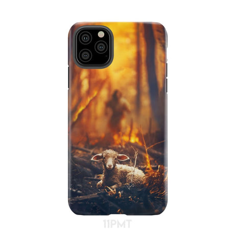 Jesus Rescues Lamb in the Fire Phone Case iPhone 11 Pro Max / Tough