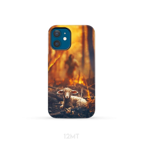 Jesus Rescues Lamb in the Fire Phone Case iPhone 12 Mini / Tough