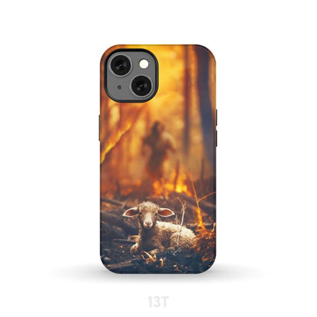 Jesus Rescues Lamb in the Fire Phone Case iPhone 13 / Tough