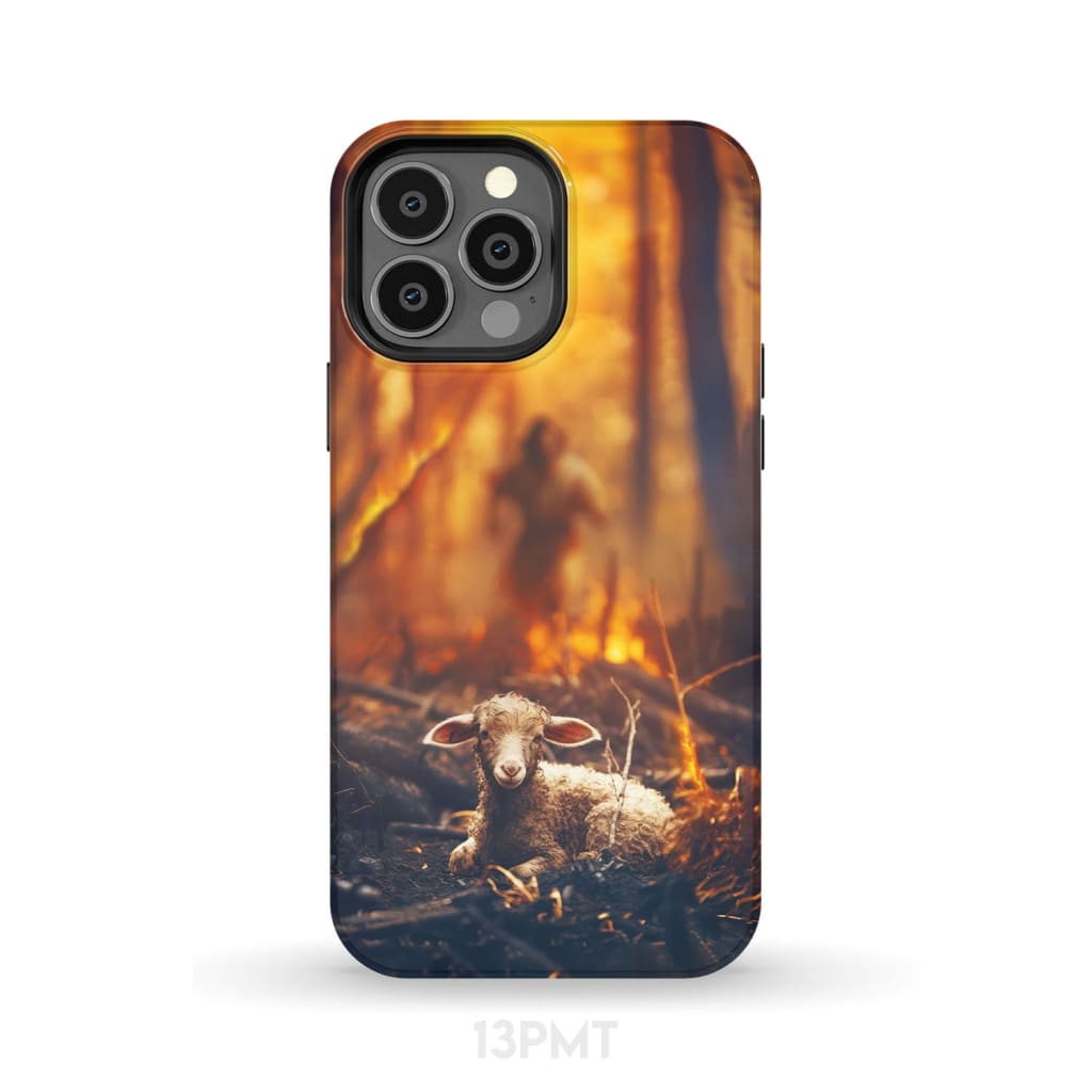 Jesus Rescues Lamb in the Fire Phone Case iPhone 13 Pro Max / Tough