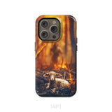 Jesus Rescues Lamb in the Fire Phone Case iPhone 14 Pro / Tough