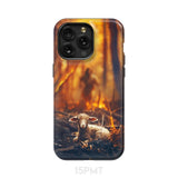 Jesus Rescues Lamb in the Fire Phone Case iPhone 15 Pro Max / Tough