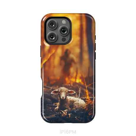 Jesus Rescues Lamb in the Fire Phone Case iPhone 16 Pro Max / Tough Case