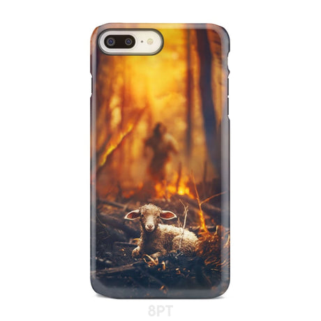 Jesus Rescues Lamb in the Fire Phone Case iPhone 8 Plus / Tough