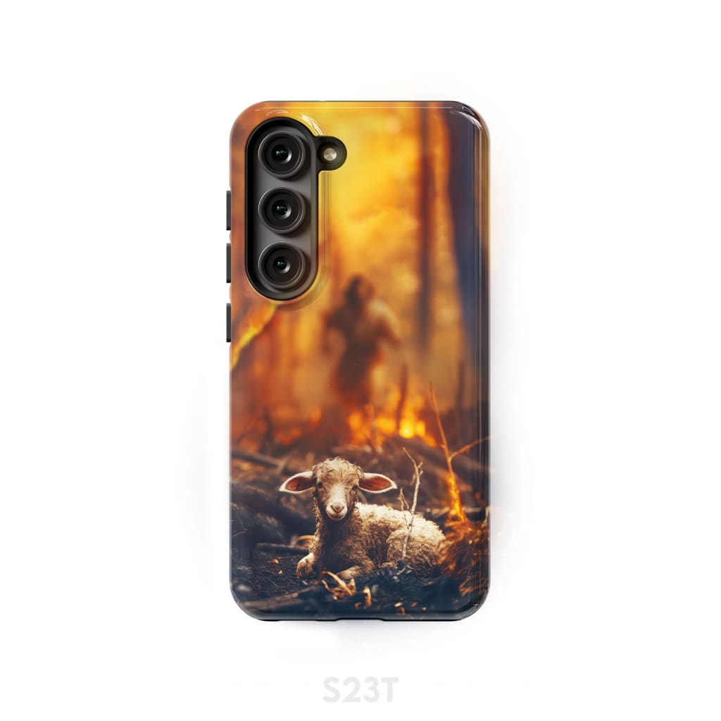 Jesus Rescues Lamb in the Fire Phone Case Samsung Galaxy S23 (Not for FE) / Tough