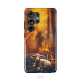 Jesus Rescues Lamb in the Fire Phone Case Samsung Galaxy S25 Ultra / Tough Case