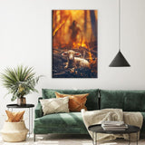 Bible verse wall art showcasing Jesus rescuing a lamb in a fire, a powerful reminder of faith and divine protection.