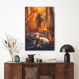 Christian wall art canvas featuring Jesus rescuing a lamb from the fire, perfect for inspirational gifts and decor.