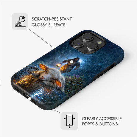 Jesus Rescues the Lost Lamb in the Storm - Christian Phone Case