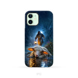 Jesus Rescues the Lost Lamb in the Storm - Christian Phone Case iPhone 12 / Tough Case