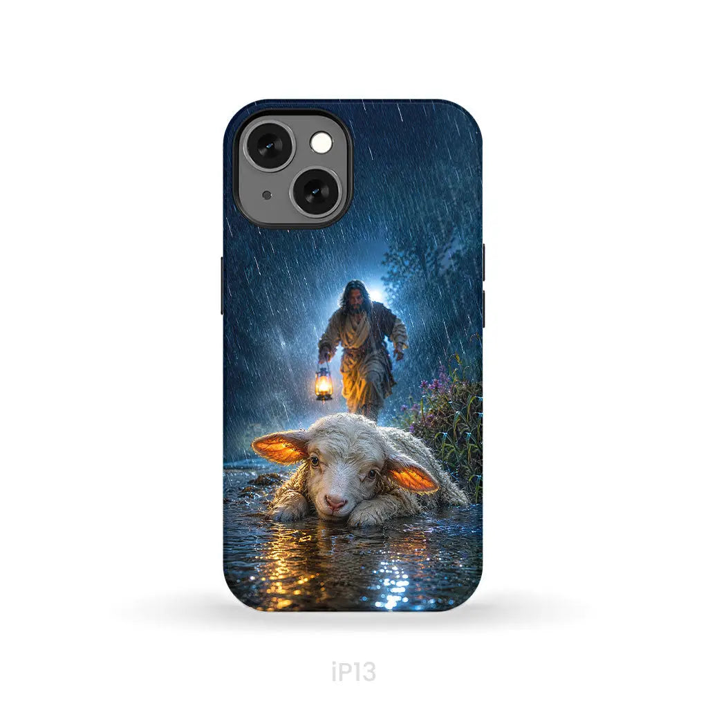 Jesus Rescues the Lost Lamb in the Storm - Christian Phone Case iPhone 13 / Tough Case