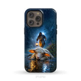 Jesus Rescues the Lost Lamb in the Storm - Christian Phone Case iPhone 14 Pro Max / Tough Case