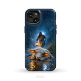 Jesus Rescues the Lost Lamb in the Storm - Christian Phone Case iPhone 15 Plus / Tough Case