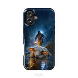 Jesus Rescues the Lost Lamb in the Storm - Christian Phone Case iPhone 16 Plus / Tough Case