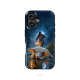 Jesus Rescues the Lost Lamb in the Storm - Christian Phone Case iPhone 16 / Tough Case