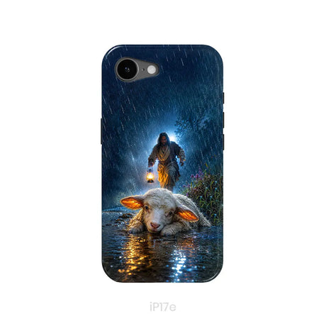 Jesus Rescues the Lost Lamb in the Storm - Christian Phone Case iPhone 17e / Tough Case