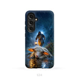 Jesus Rescues the Lost Lamb in the Storm - Christian Phone Case Samsung Galaxy S24 / Tough Case