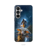 Jesus Rescues the Lost Lamb in the Storm - Christian Phone Case Samsung Galaxy S26 Plus / Tough Case