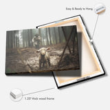 Jesus Running After a Lost Lamb Jesus Lamb of God Wall Art Canvas