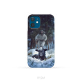 Jesus Running to Rescue a Lost Sheep in a Snowy Forest Phone Case iPhone 12 Mini / Tough Case