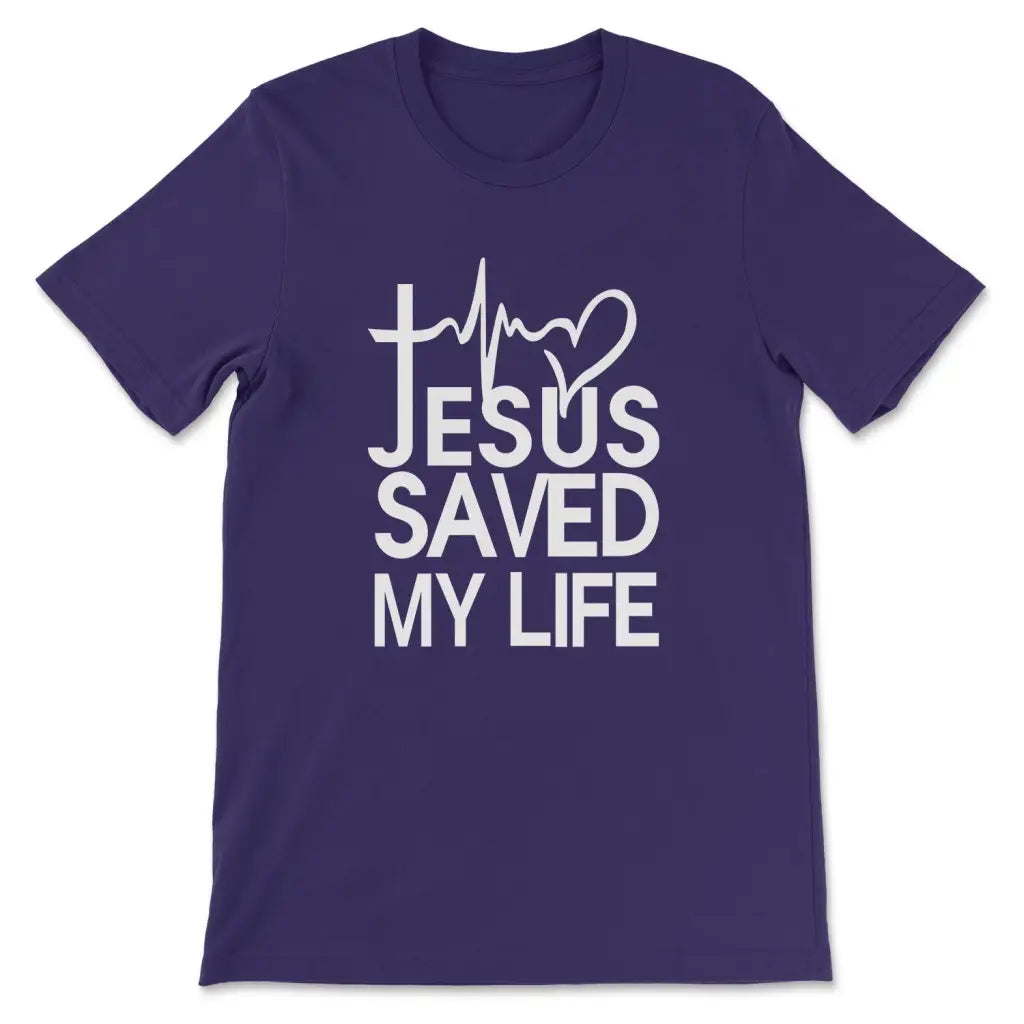 Jesus Saved My Life T-shirt Team Purple / S