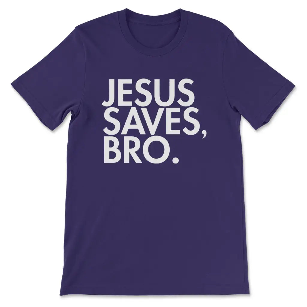 Jesus Saves Bro T-shirt Team Purple / S