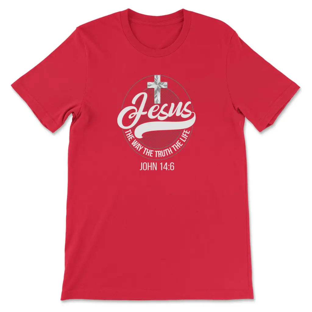 Jesus shirts: Jesus the way the truth the life Christian t-shirt Red / S