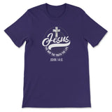 Jesus shirts: Jesus the way the truth the life Christian t-shirt Team Purple / S
