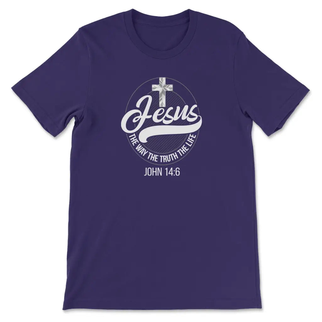 Jesus shirts: Jesus the way the truth the life Christian t-shirt Team Purple / S