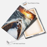 Christian canvas print with Jesus steering a ship and African married couple, ideal inspirational wall art for homes.