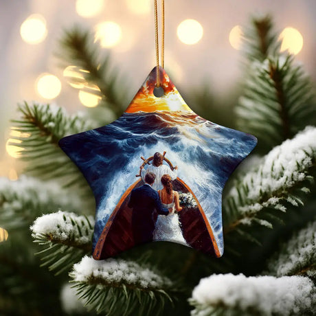 Christian home decor piece reminding couples to let Jesus take the wheel in every season. Star / 1-pack