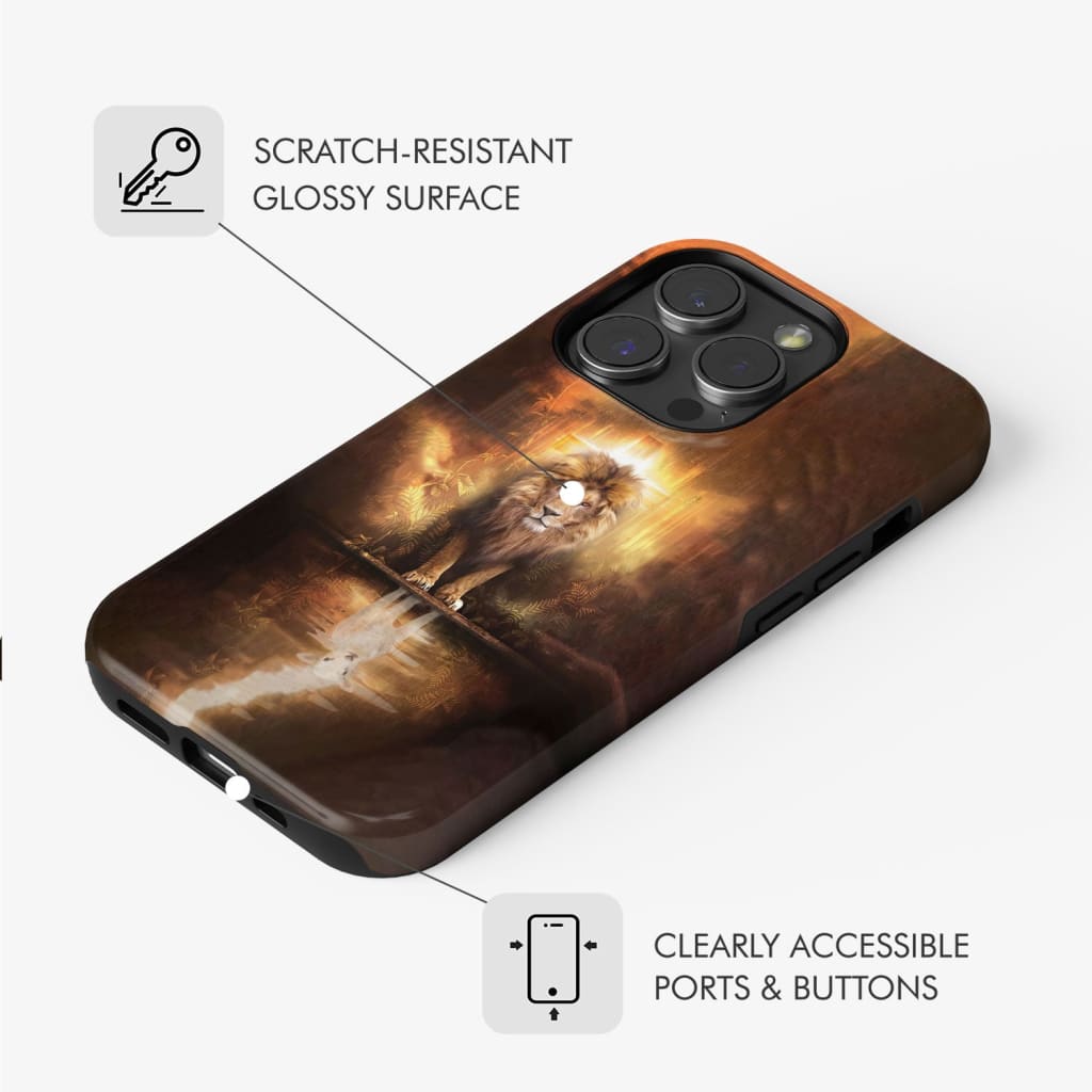 Jesus the lion lamb phone case
