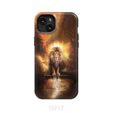 Jesus the lion lamb phone case and iPhone 15 Plus / Tough