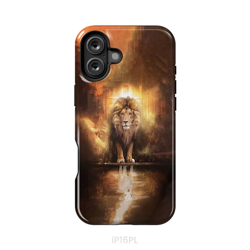 Jesus the lion the lamb phone case Lion and lamb phone case iPhone 16 Plus / Tough Case