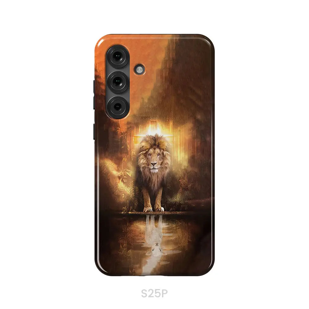 Jesus the lion the lamb phone case Lion and lamb phone case Samsung Galaxy S25 Plus / Tough Case