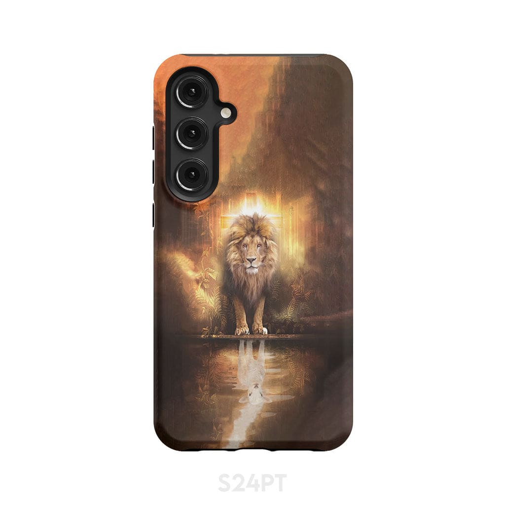 Jesus the lion lamb phone case and Samsung Galaxy S24 Plus / Tough