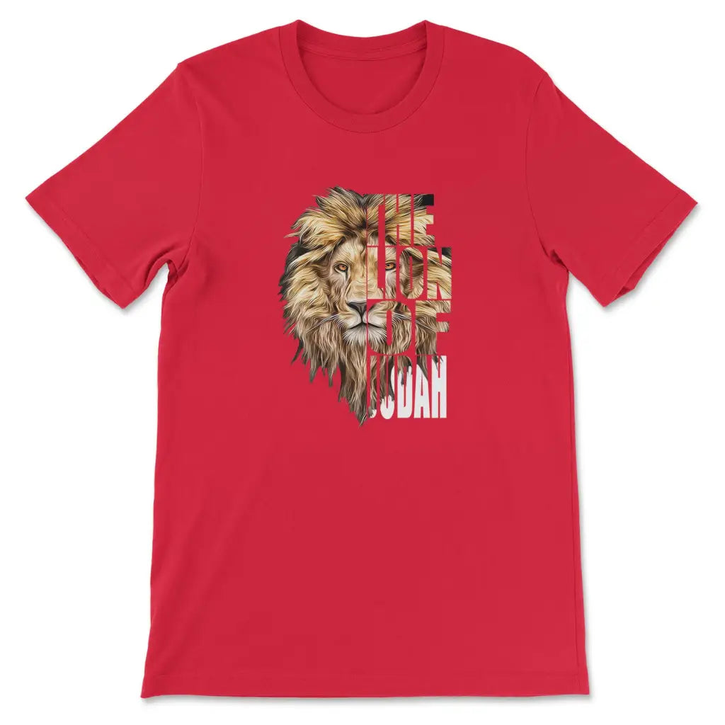 Jesus the Lion of Judah Christian t-shirt Red / S