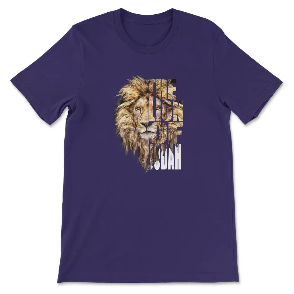 Jesus the Lion of Judah Christian t-shirt Team Purple / S