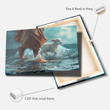 Jesus Walk On Water With The Lamb Jesus And Lamb Wall Art Canvas