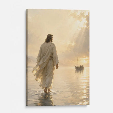 Faith based wall decor Jesus Walking On Water Matthew 14 canvas print Christian gift