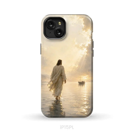 Jesus Walking on Water – Christian Phone Case iPhone 15 Plus / Tough Case