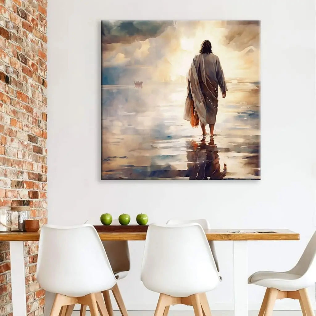 Jesus Walking on Water, Jesus Art, Christian Wall Art Canvas