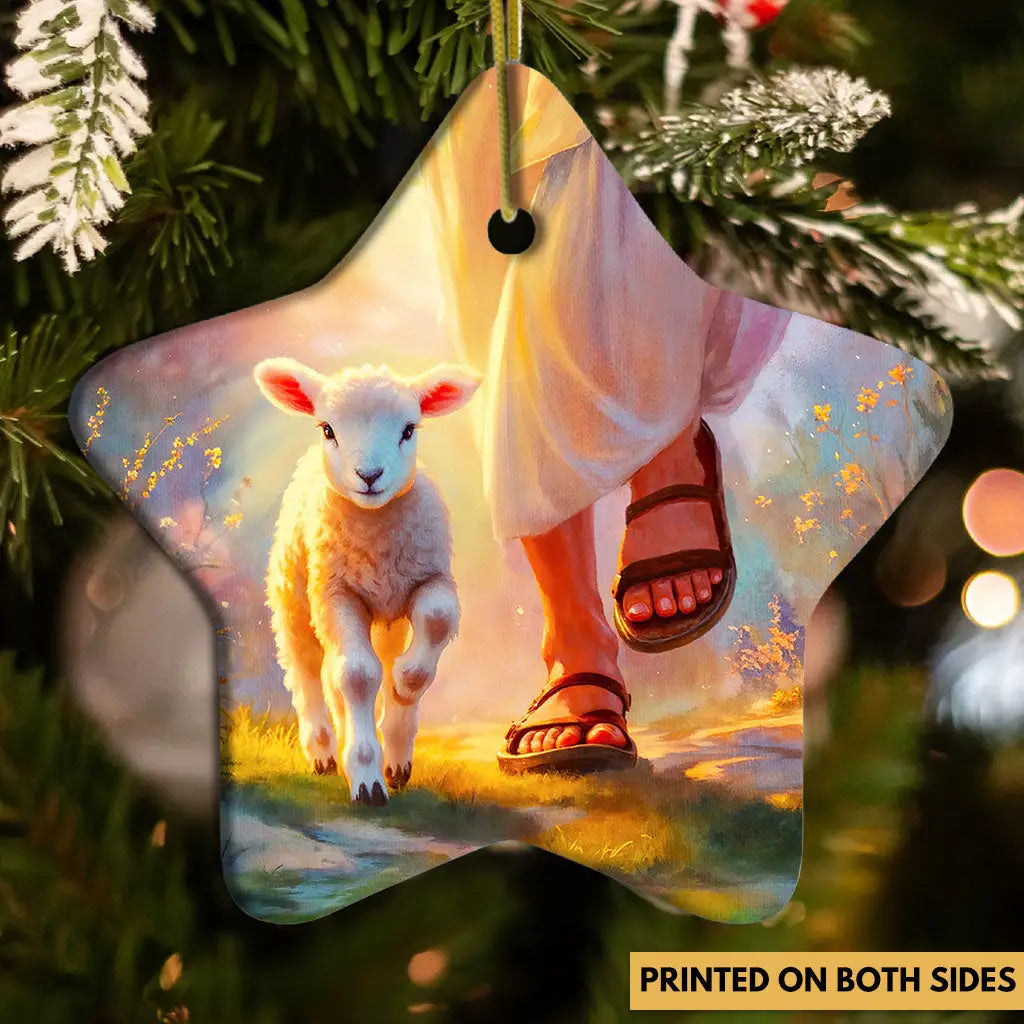 Jesus Walking With Lamb Ornament