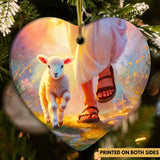 Jesus Walking With Lamb Ornament