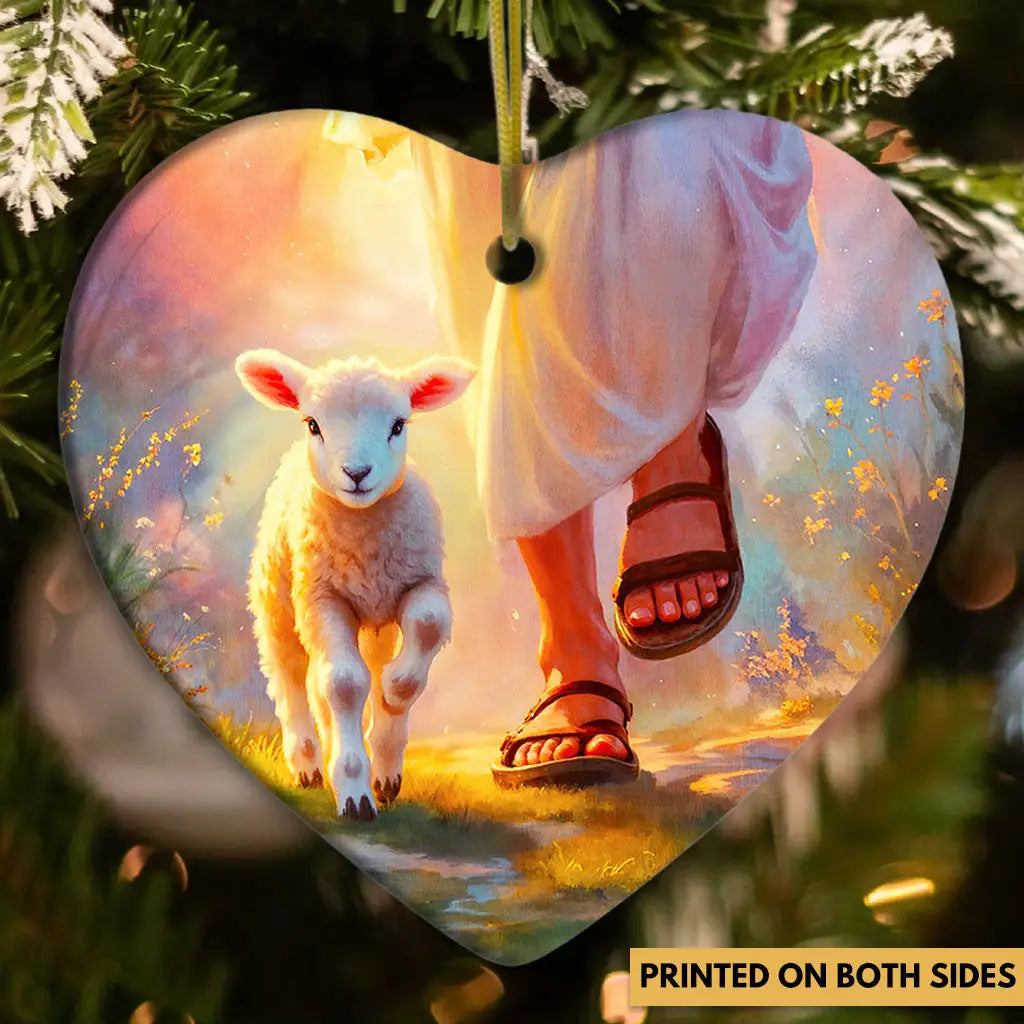 Jesus Walking With Lamb Ornament